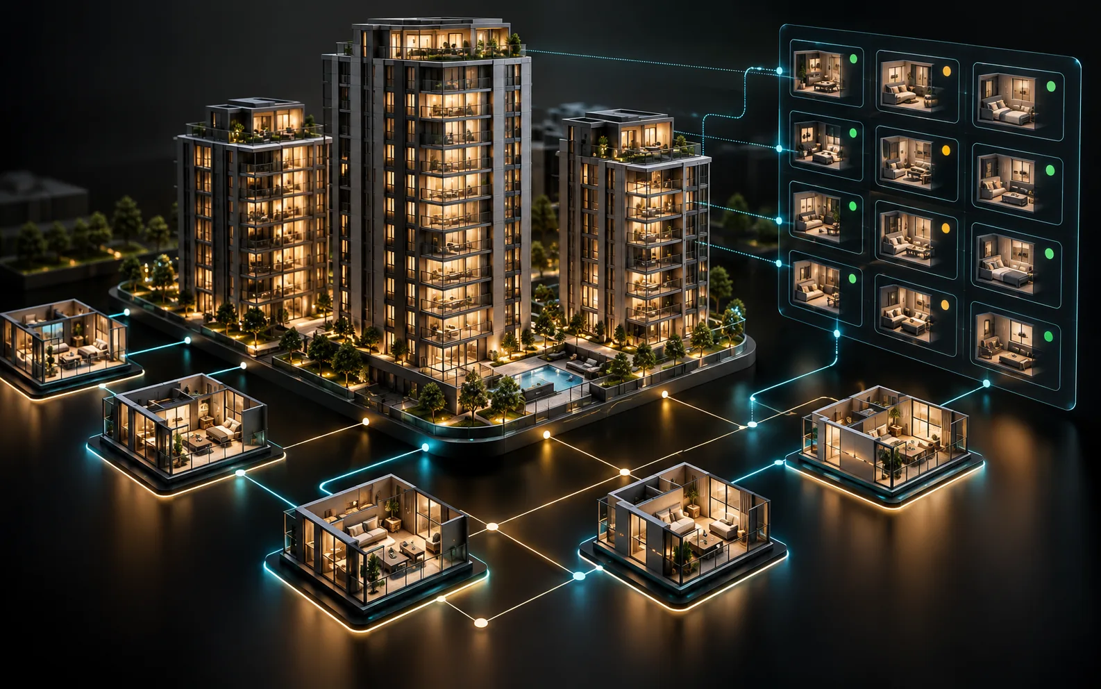 Property inventory system with connected building units