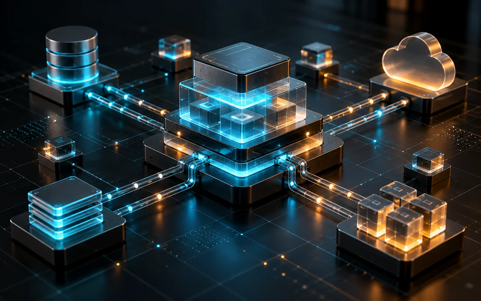Software architecture with luminous modular development systems