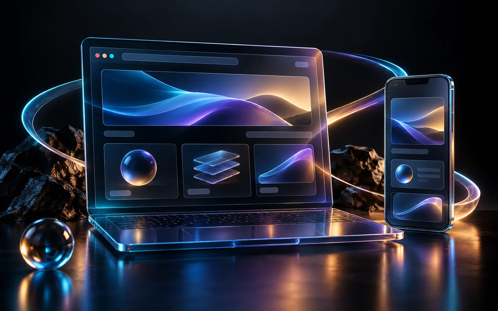Responsive website experience on desktop and mobile screens